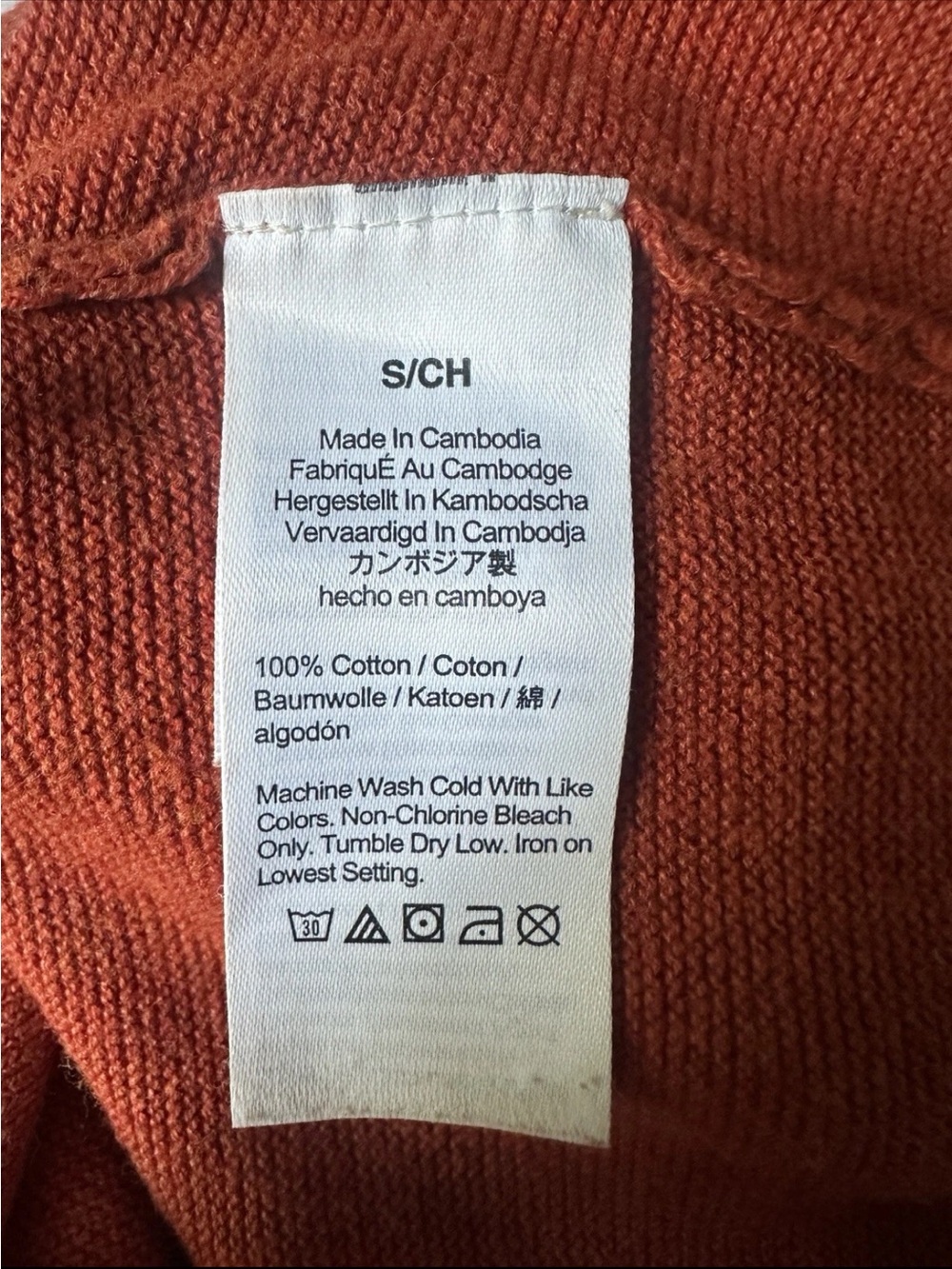 J.Crew Womens Small Orange 100% Cotton Crewneck Sweater Long Sleeve Knit - Picture 5 of 5